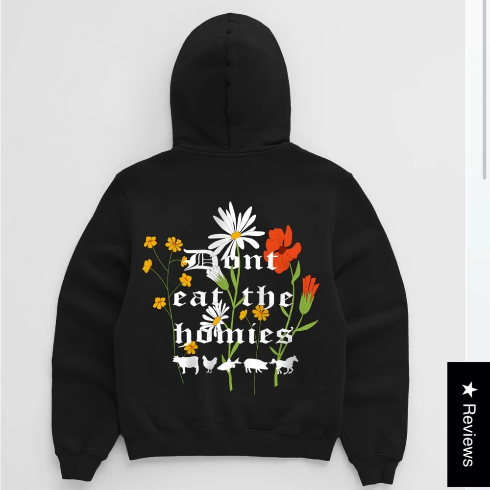 Don’t Eat The Homies Black Floral Graphic Sweatshirt, M